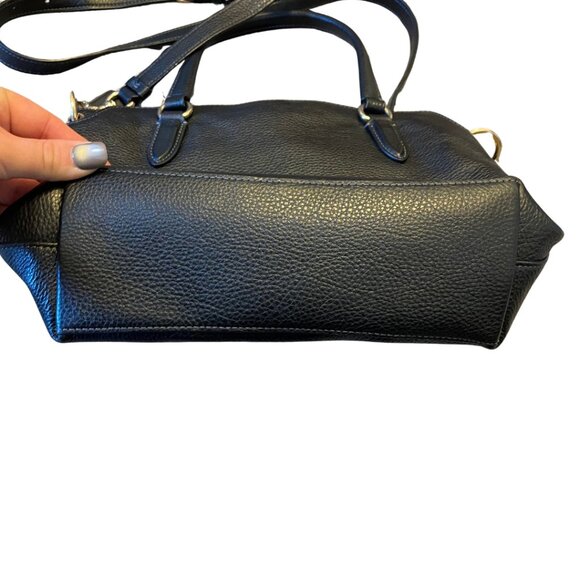 COACH REMI Pebbled Leather Three Compartments Satchel Top Handle Bag in Black - Picture 4 of 6